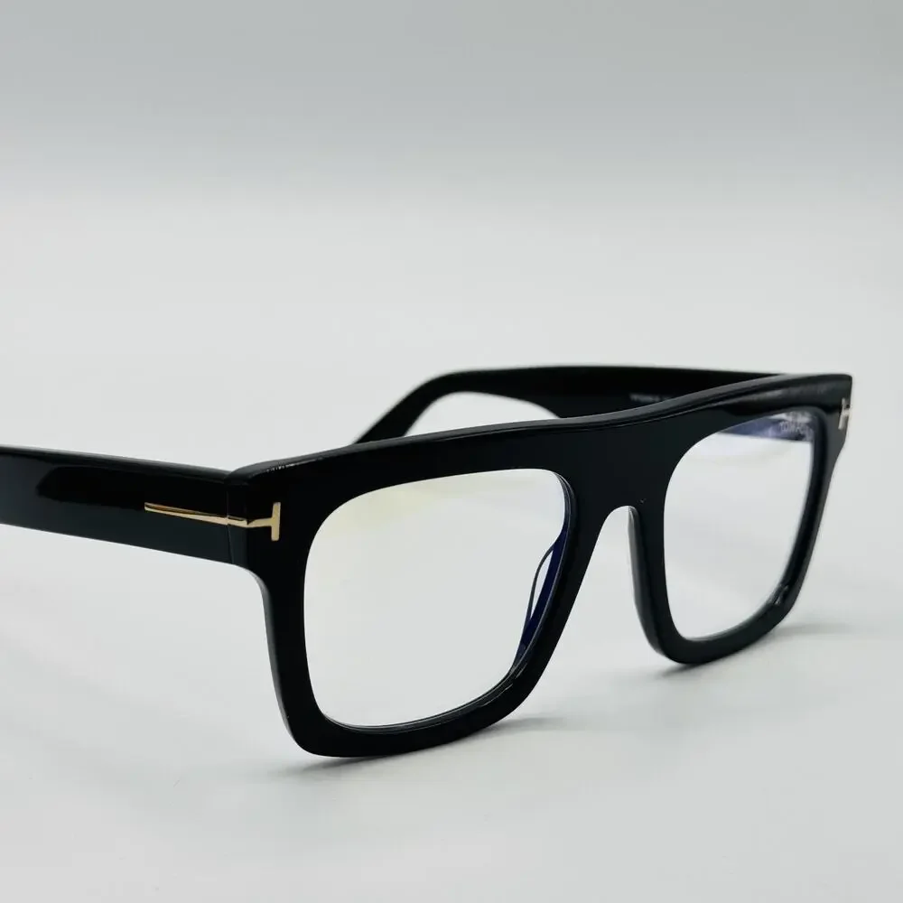 Tom Ford Eyeglasses Frame TF6068-B 001 Black Blue Light Block Clip-On 53-20-145